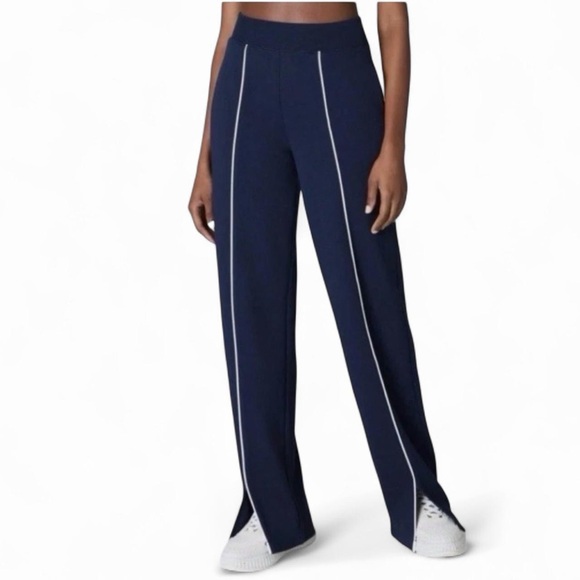 SPANX AirEssentials Pique Straight Track Pants Timeless Navy XS NWT